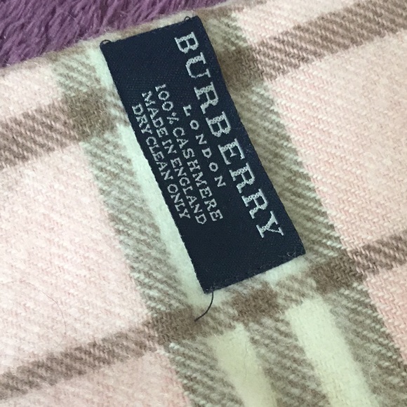 AUTHENTIC VINTAGE BURBERRY LONDON NOVA CHECK  100% {Cashmere] PINK Luxury Scarf - Picture 6 of 12